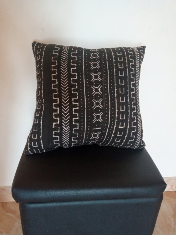 B + W  MUDCLOTH throw pillow cover