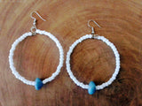BLUE CELESTINE dangling hoop earrings