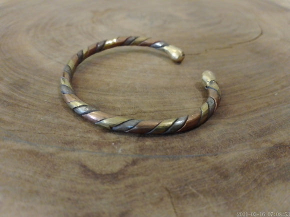 TWIST + SHOUT brass and copper bracelet
