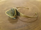 GREEN QUARTZ brass bracelet