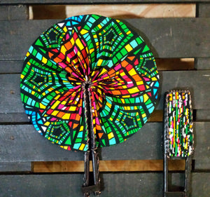 STAINED GLASS hand fan