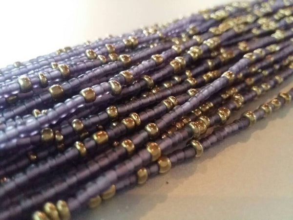 Purple and gold waist beads top