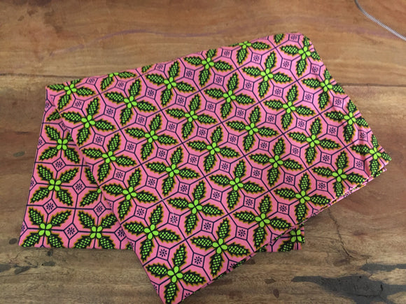 PINK & LIME LEAVES head wrap