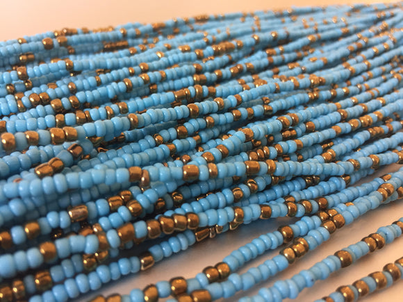 SKY BLUE & GOLD waist beads – The Afrophile