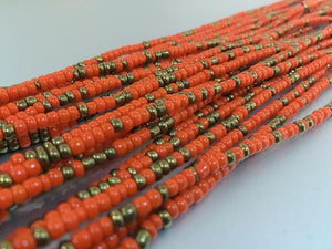 ORANGE STARBURST waist beads